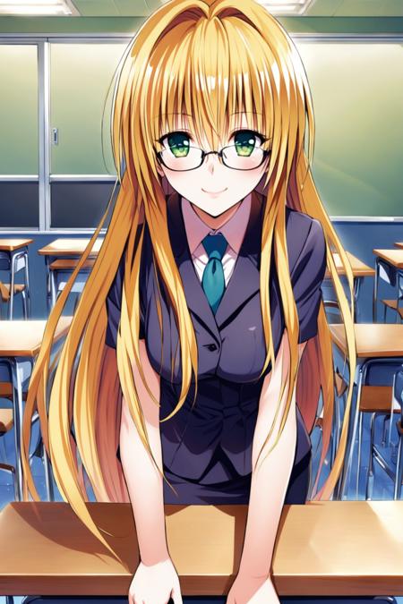 32366-4253473560-Tearju Lunatique,1girl,long hair,blonde hair,solo,glasses,green eyes,smile,skirt,formal,classroom,table,skirt suit,suit,pencil s.png